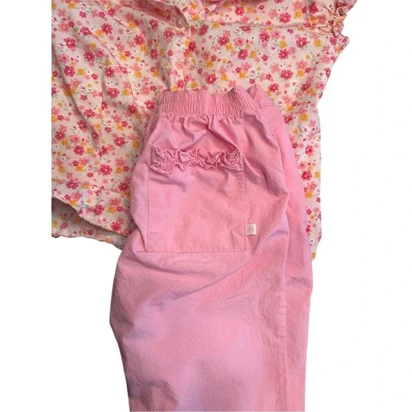 Vintage OshKosh B'gosh Girls' Floral Top & Pink Pants Set Size 6 Casual